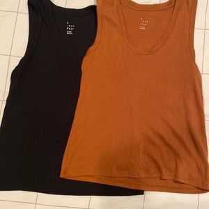 Black and Burn Orange tank tops
